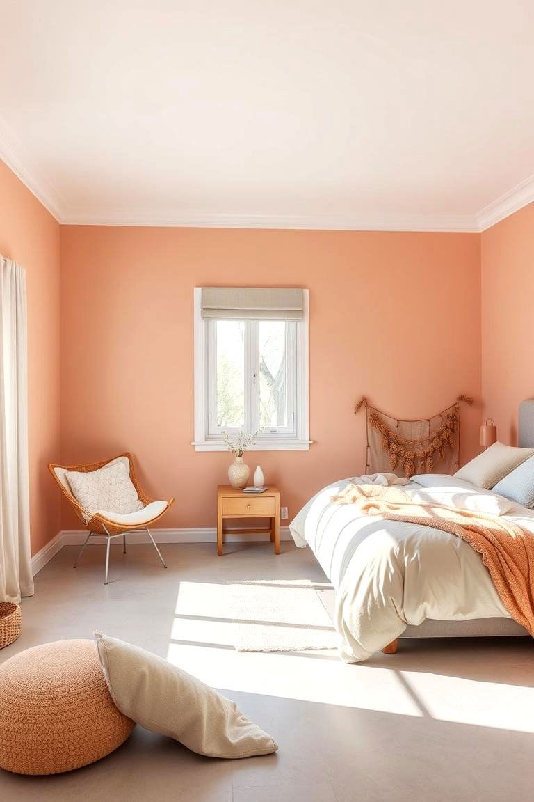 Soft Peach and Light Grey - 24 Floor and Wall Color Ideas