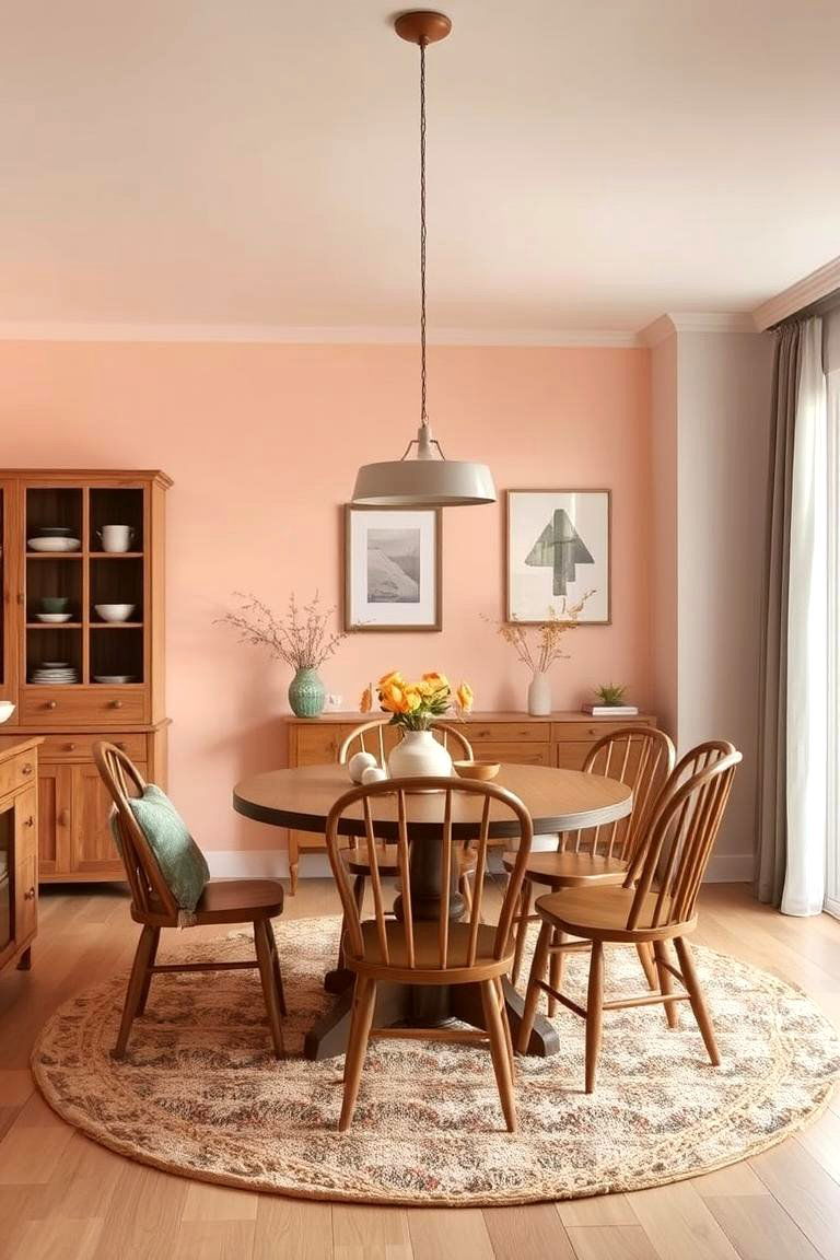 Soft Peach for a Cozy Inviting Atmosphere - 24 Dining Room Paint Colors