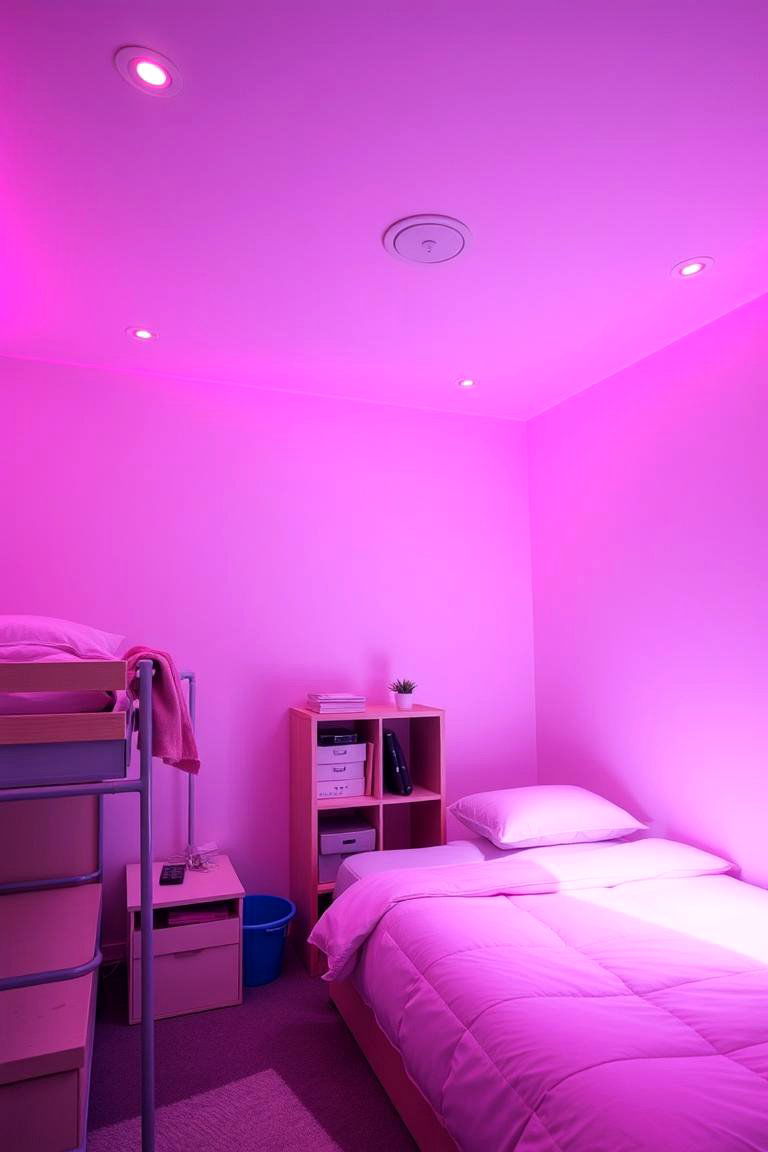 Soft Pink Ambient Lighting - 24 Pink Dorm Room Ideas