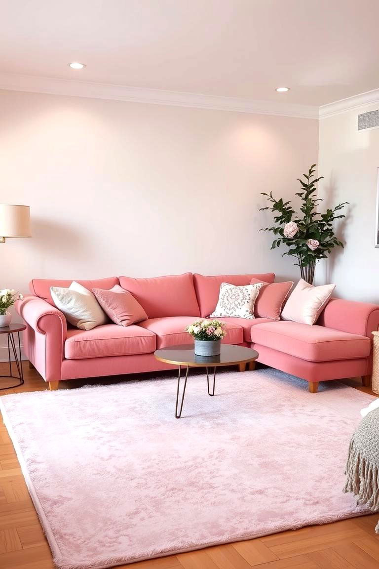 Soft Pink Living Room for a Cozy Retreat - 24 Monochromatic Living Room Ideas