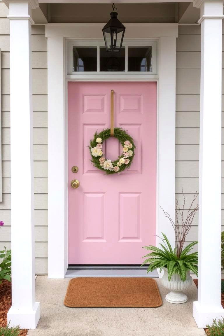 Soft Pink for a Romantic Playful Look - 24 Front Door Color Ideas