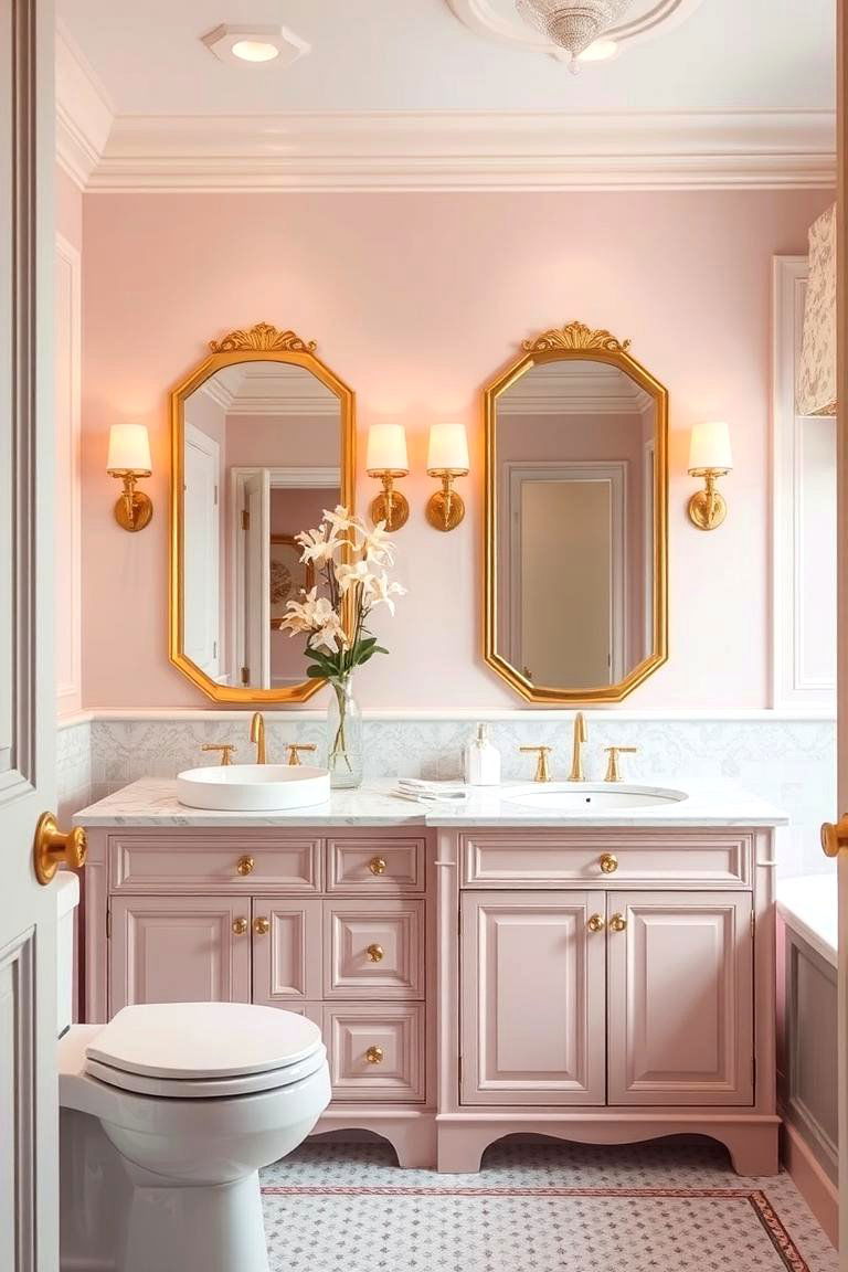 Soft Pink - 24 Bathroom Cabinet Color Ideas