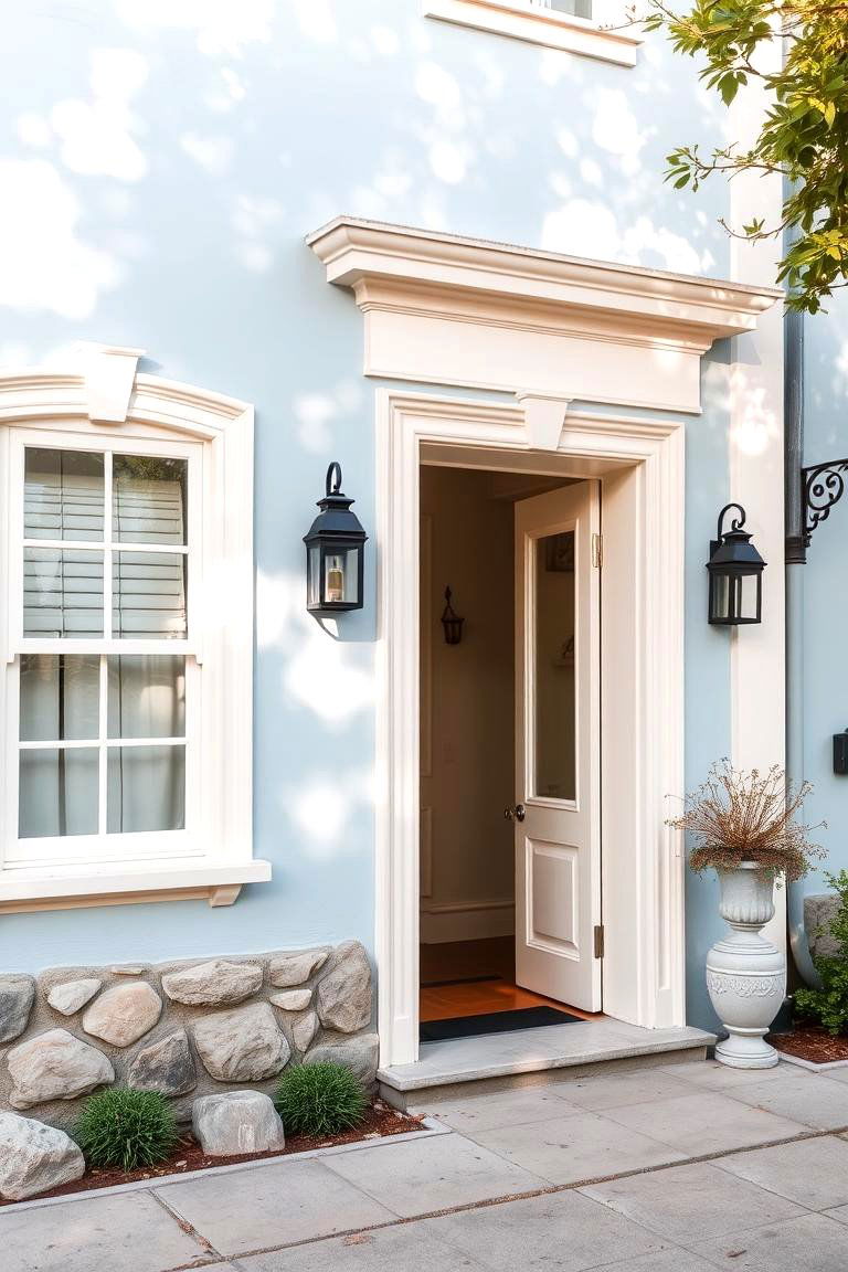 Soft Powder Blue - 24 blue exterior house paint ideas