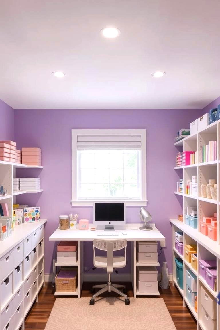 Soft Purple Craft Room - 24 Pastel Room Ideas