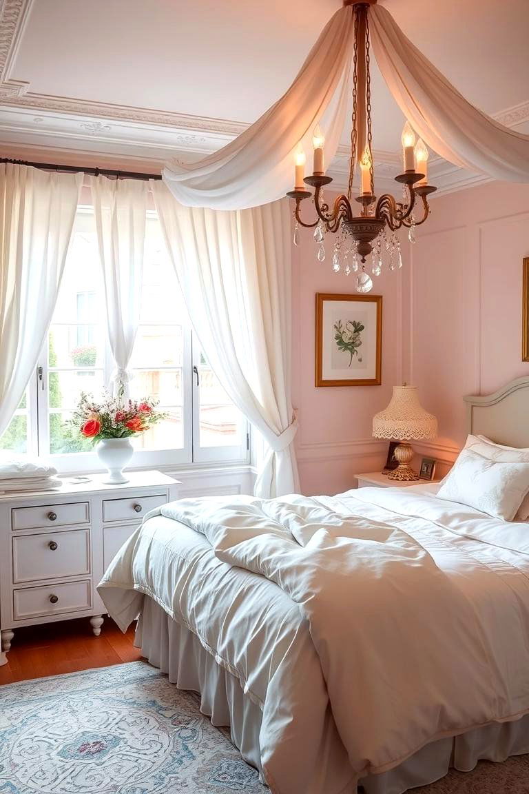 Soft Romantic Parisian Touch - 24 Parisian Themed Bedroom Ideas