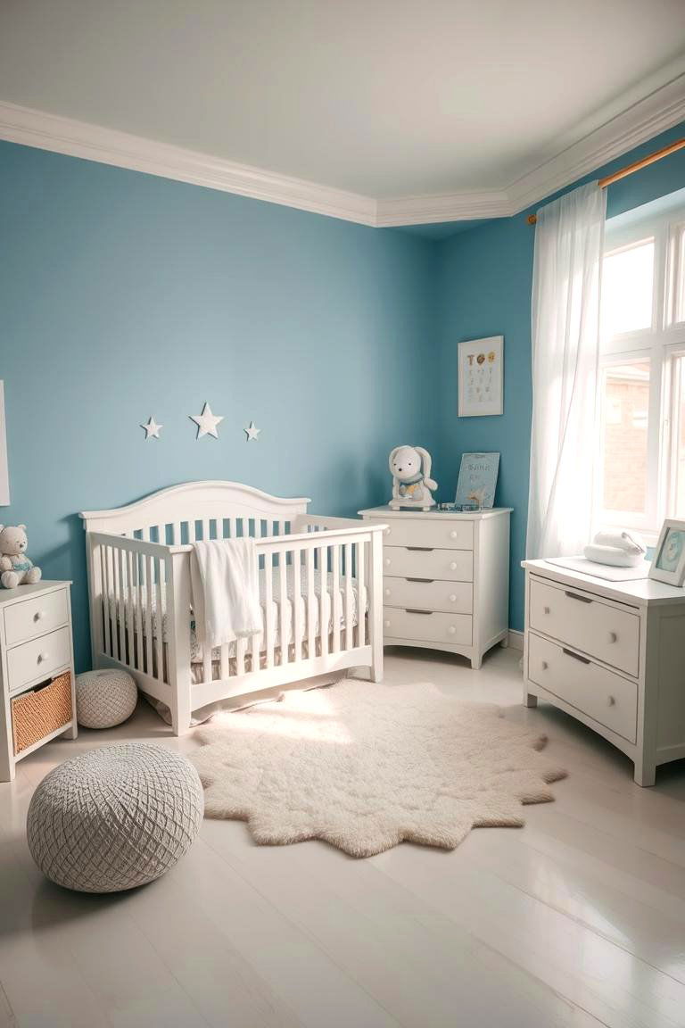 Soft Serenity with Gentle Blue - 24 Nursery Color Ideas