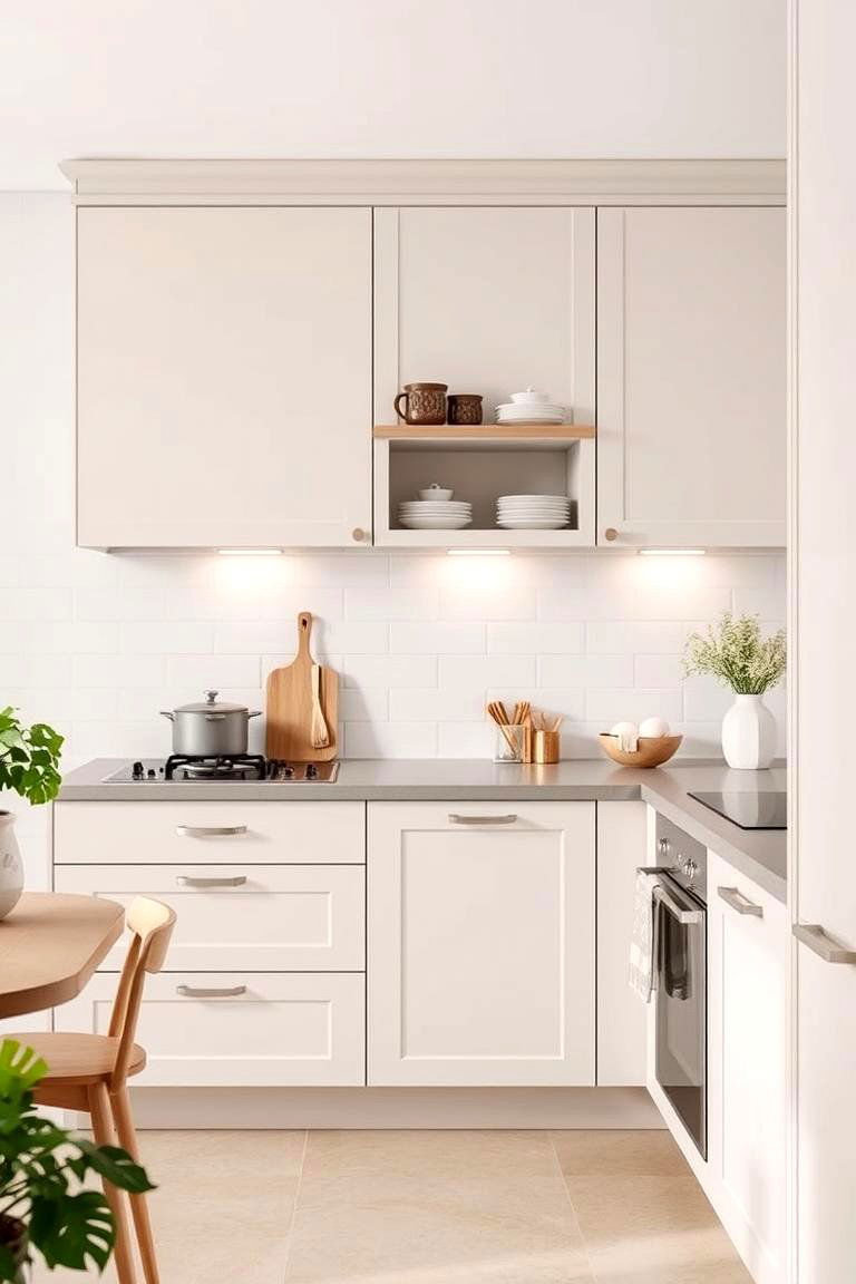 Soft Sophisticated Color Palette - 24 One Wall Kitchen Ideas