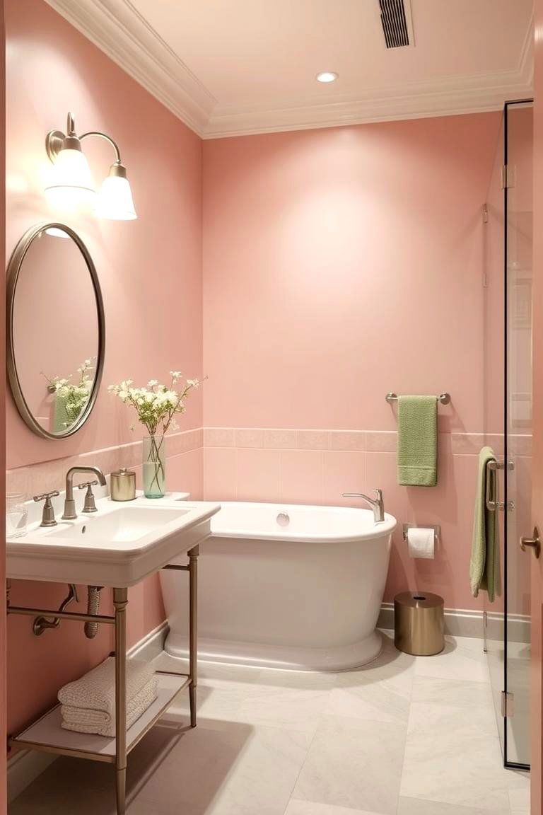 Soft Sophistication - 24 Pink and Green Bathroom Design Ideas