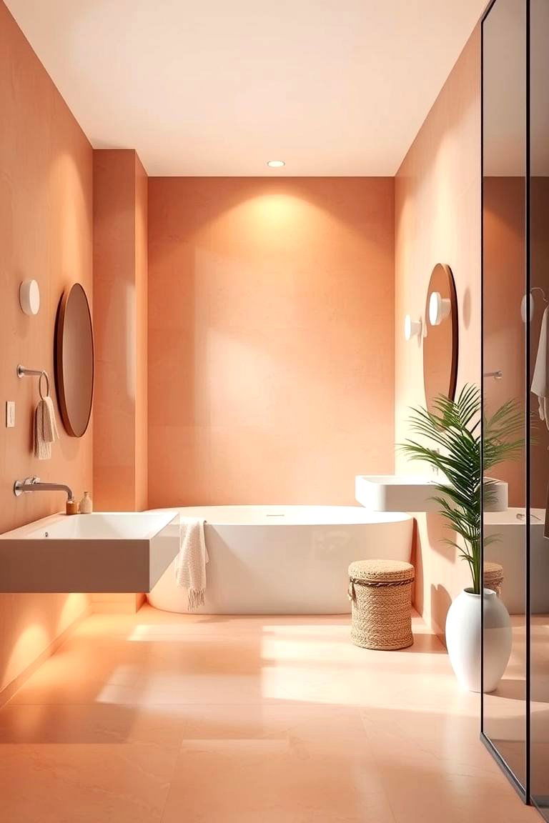 Soft Terracotta Glow - 24 Terracotta Bathroom Ideas
