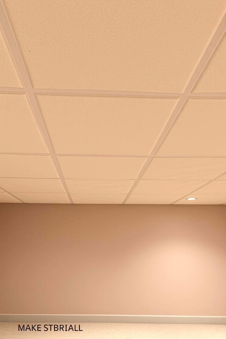 Soft Textured Ceiling Panels - 24 Basement Drop Ceiling Ideas