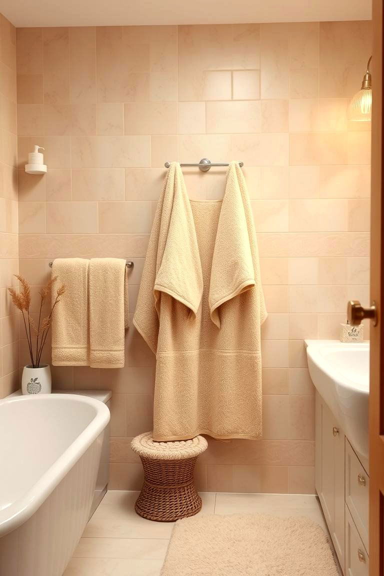 Soft Towel Ensembles - 24 Beige Bathroom Ideas