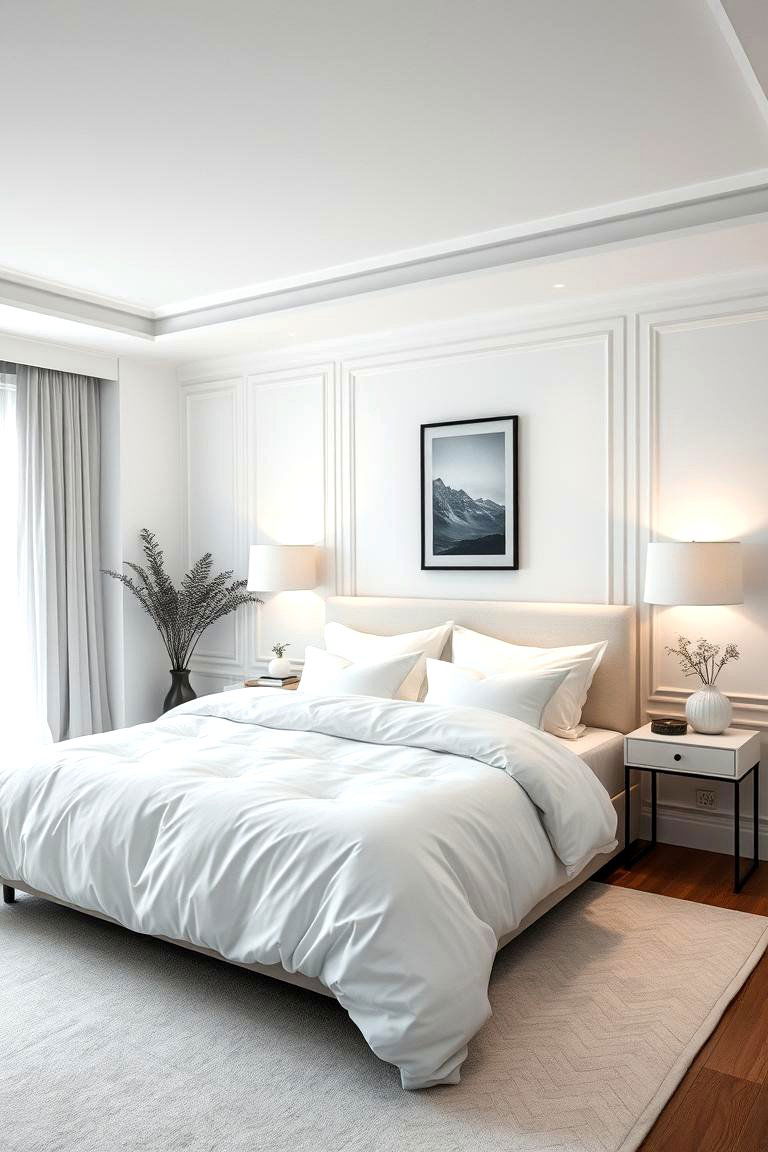 Soft White Dreamscape - 24 Feminine Black and White Bedroom Ideas