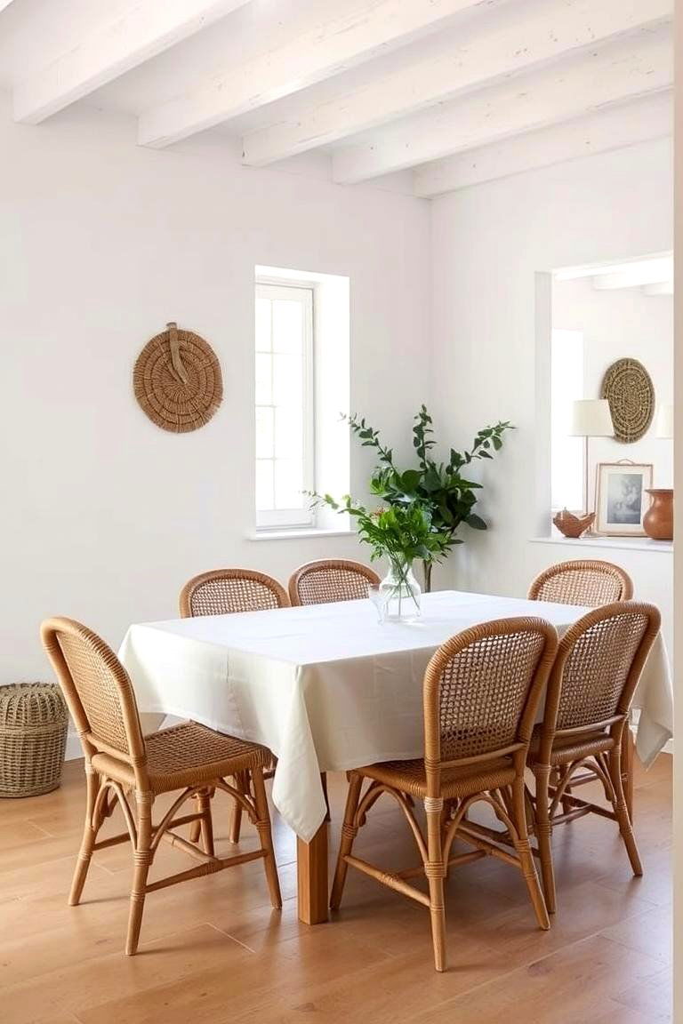 Soft White with Light Natural Elements - 24 Neutral Dining Room Ideas
