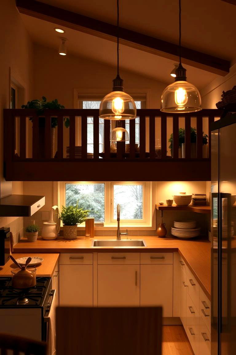 Soft and Cozy Vibe with Warm Lighting - 24 Split Level Kitchen Design Ideas