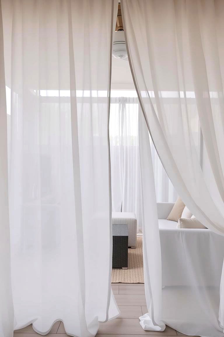 Soft and Flowing Outdoor Curtains - 24 Privacy Patio Ideas