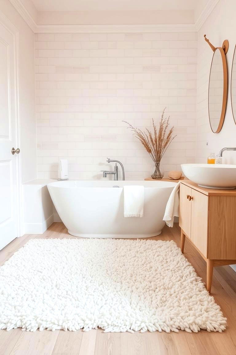Soft and Plush Shag Rugs for Comfort - 24 Bathroom Rug Ideas