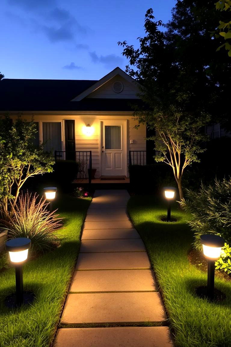 Solar Lighting Accents - 24 Small Front Yard Landscaping Ideas