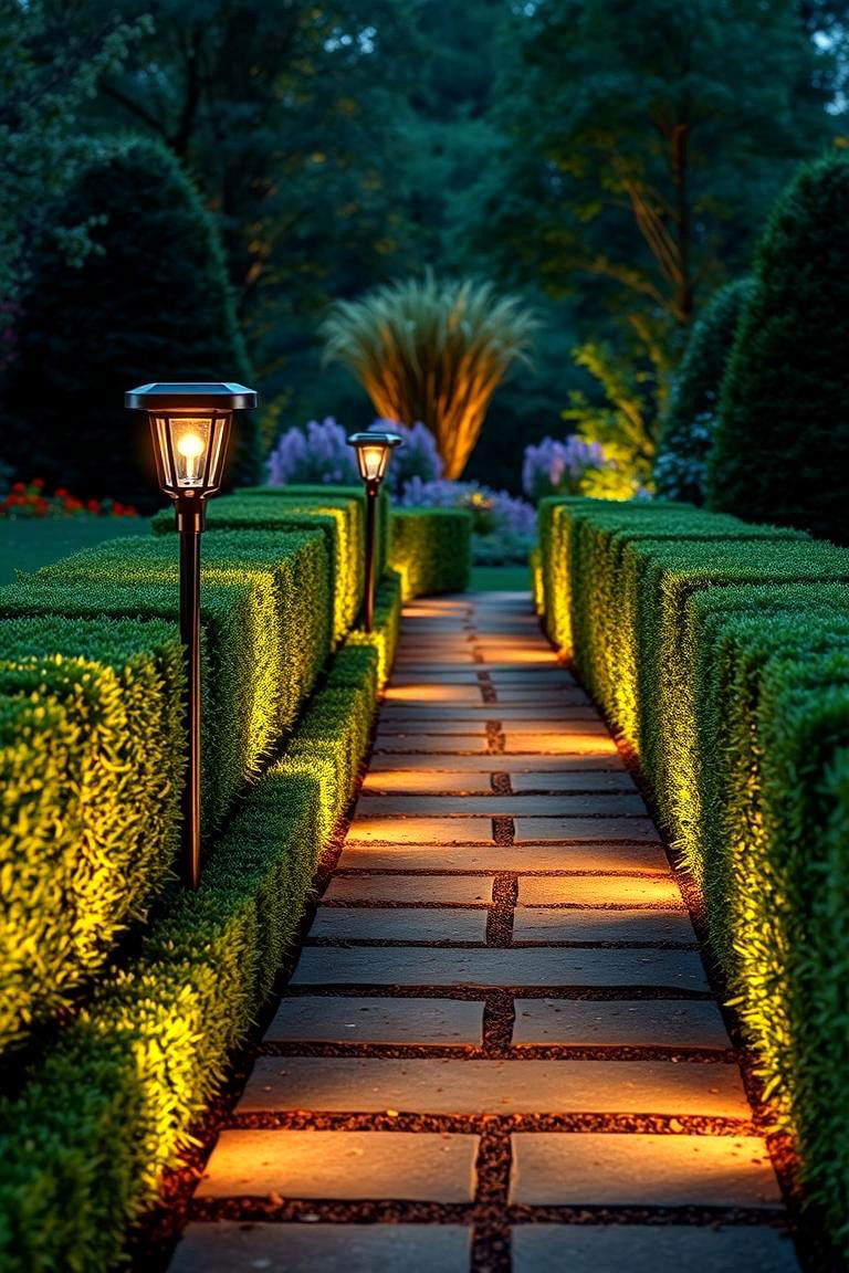 Solar Pathway Lights for Safety and Style - 24 Backyard Lighting Ideas