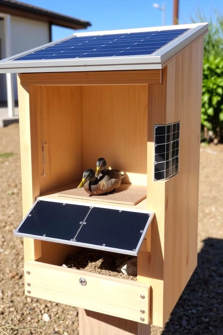 Solar Powered Duck Nesting Box - 24 Duck House Ideas