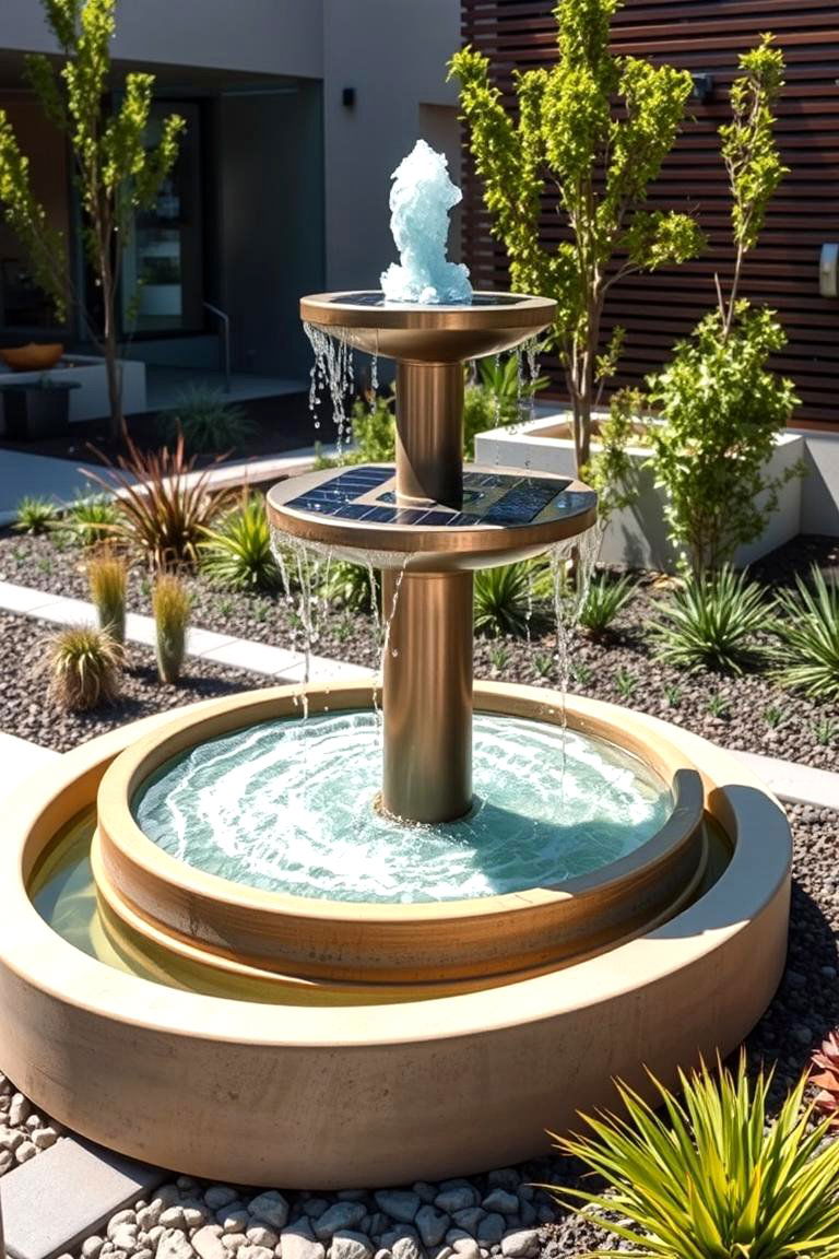 Solar Powered Eco Fountain - 24 Water Feature Ideas