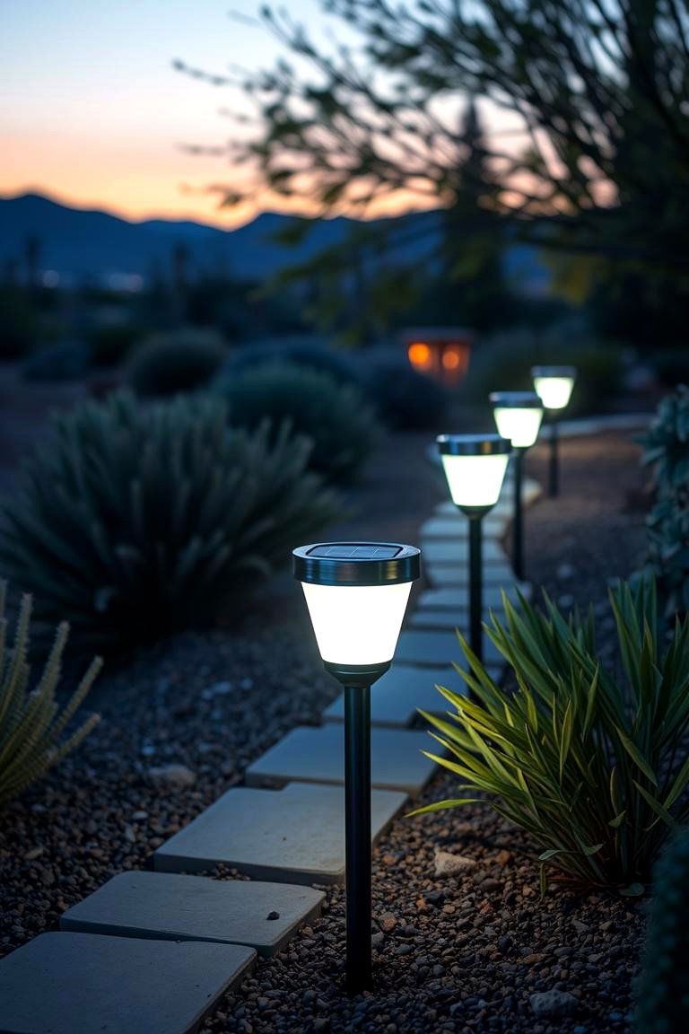 Solar Powered Garden Lights - 24 Arizona Backyard Ideas