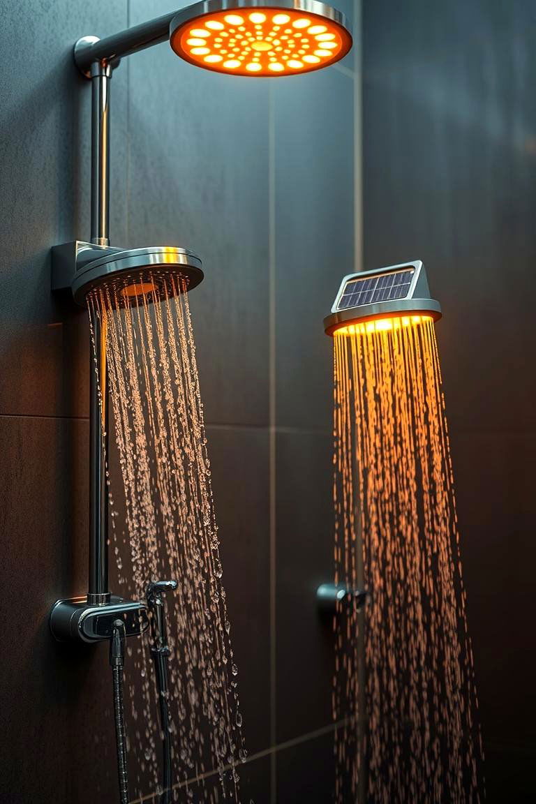 Solar Powered Illumination for Showers - 24 Shower Lighting Ideas
