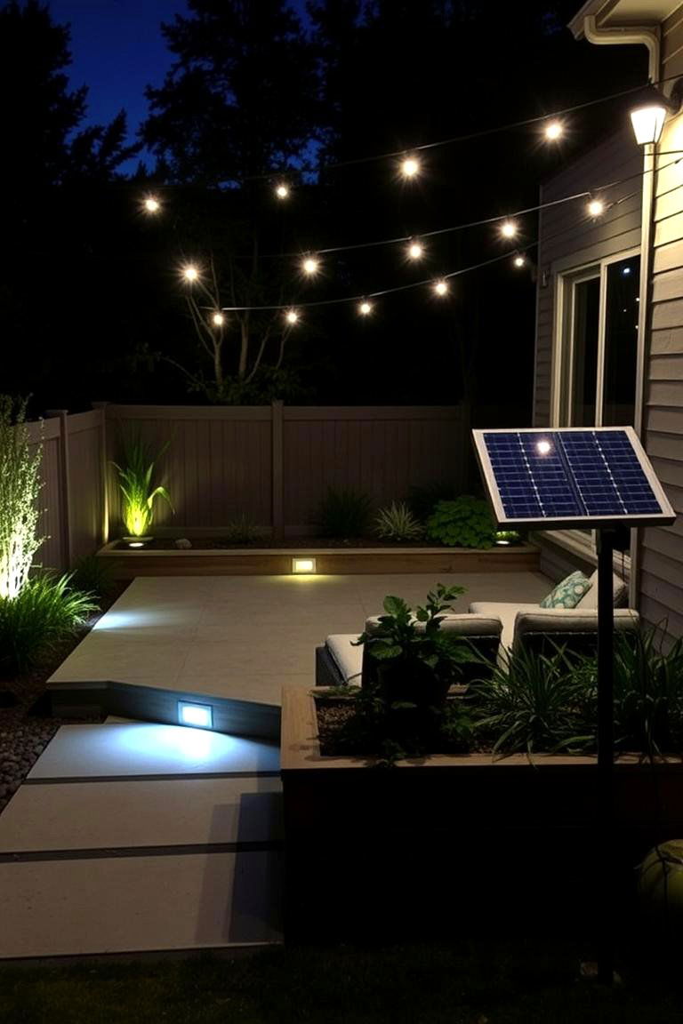 Solar Powered Illumination - 24 Raised Concrete Patio Ideas