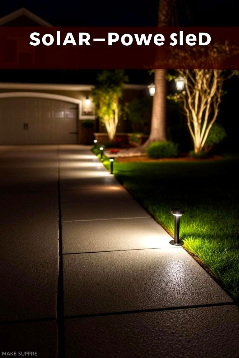 Solar Powered LED Pathway Lights - 24 Driveway Lighting Ideas