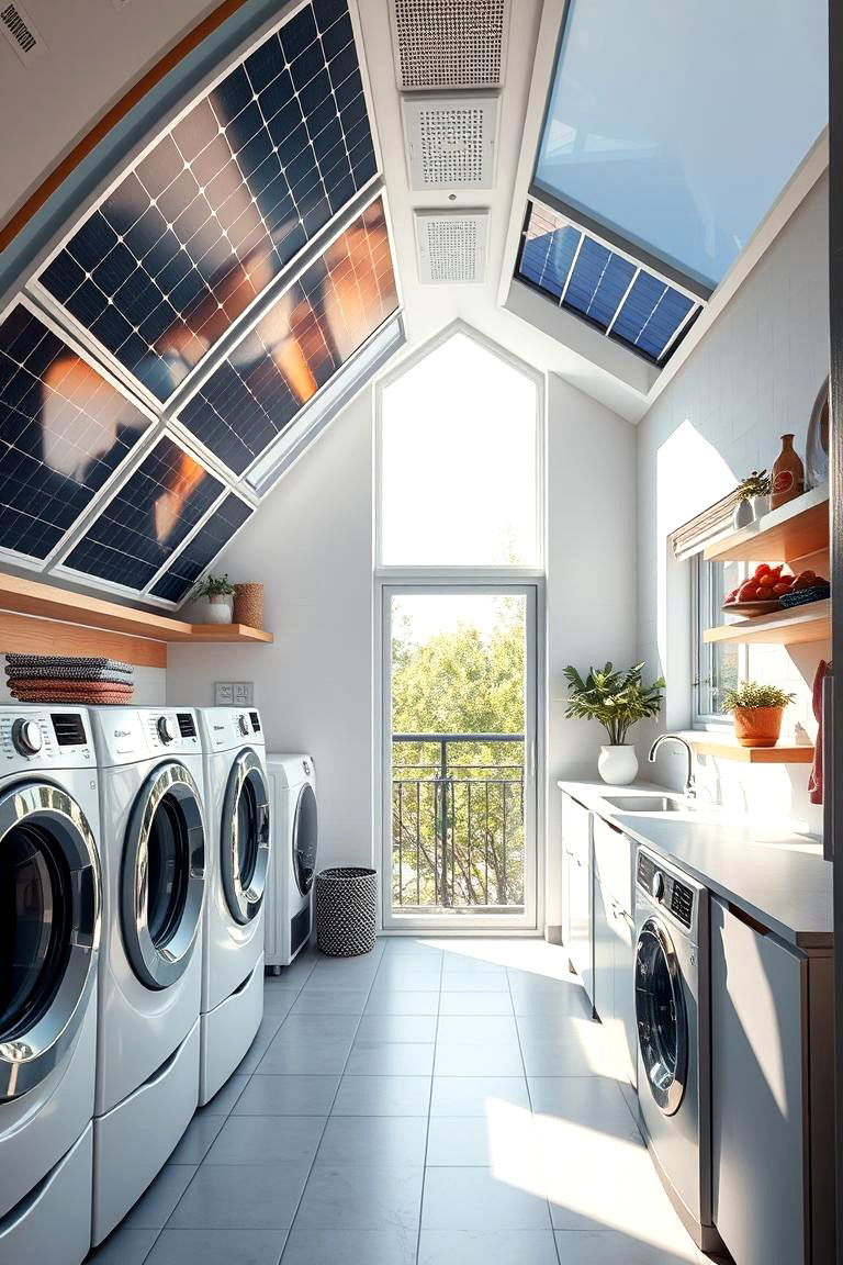 Solar Powered Laundry Efficiency - 24 Green Laundry Room Ideas