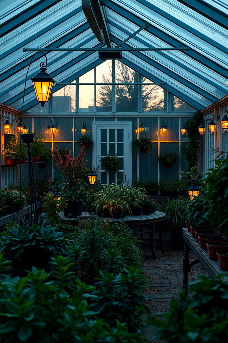 Solar Powered Lighting Accents - 24 Greenhouse Decor Ideas
