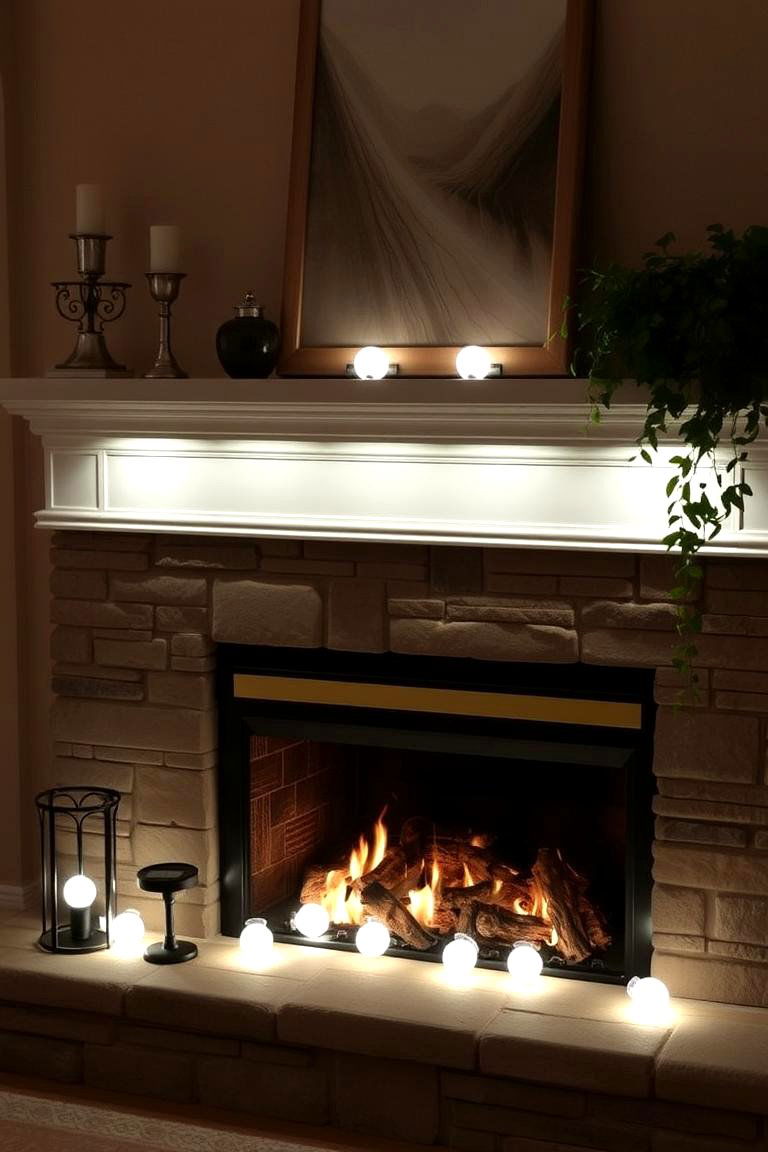Solar Powered Lights for Eco Friendly Mantel Lighting - 24 Fireplace Mantel Lighting Ideas