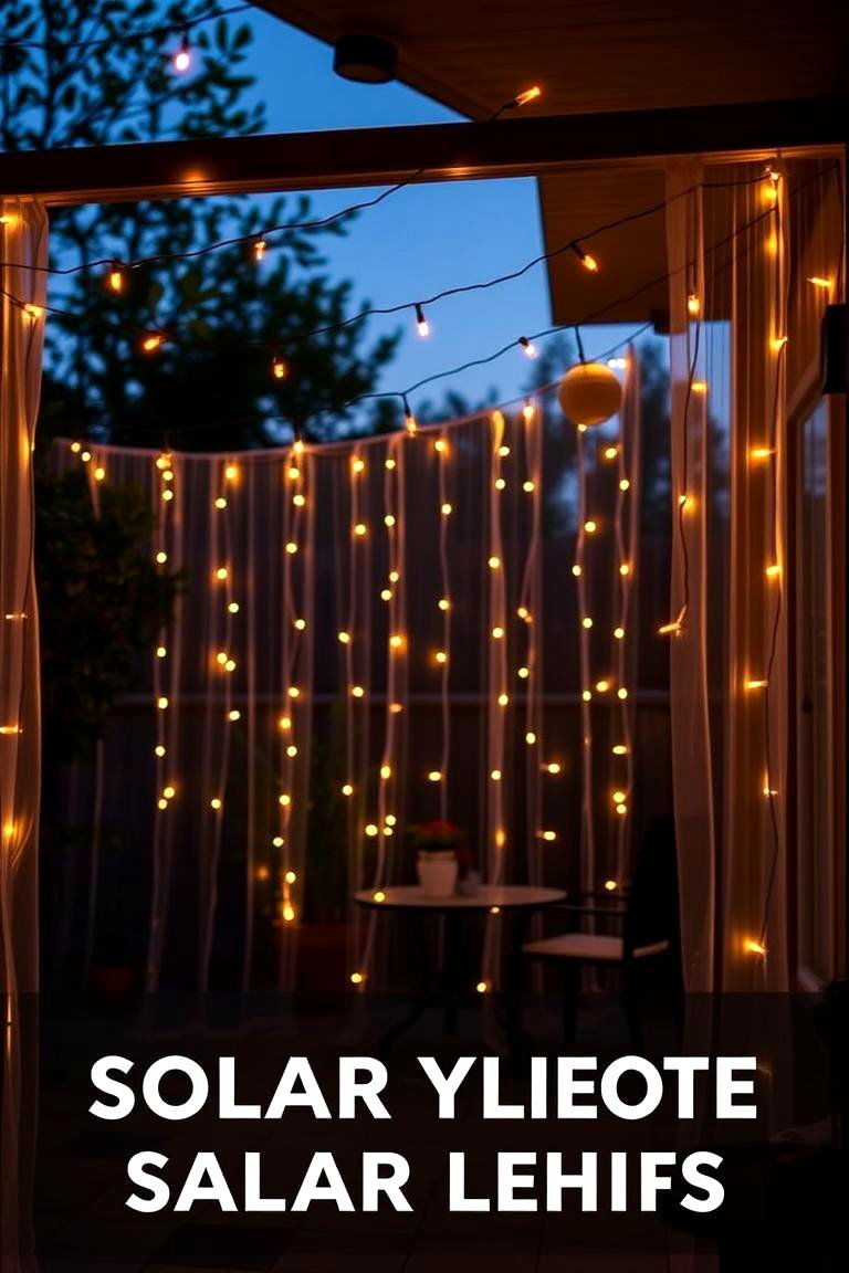 Solar Powered Outdoor Curtain Lights - 24 Patio Curtain Ideas