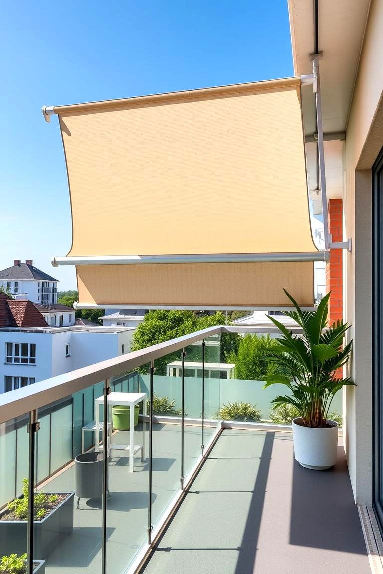 Solar Powered Retractable Shades - 24 Balcony Shade Ideas