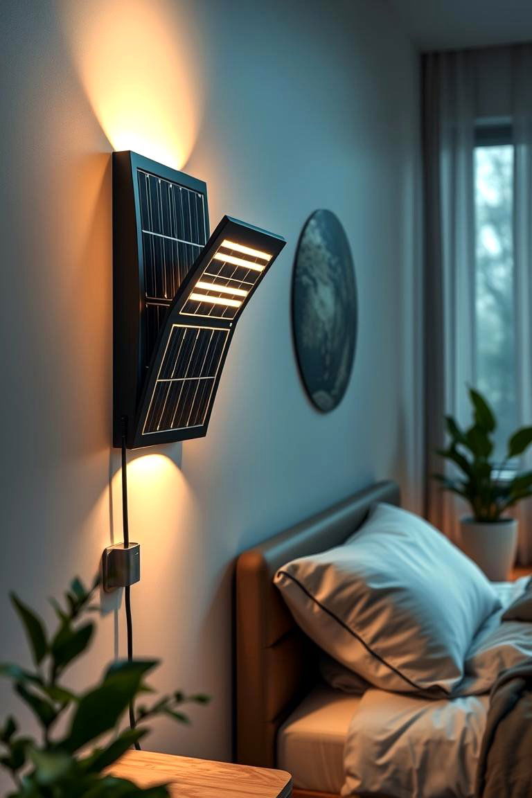 Solar Powered Sconce - 24 Bedroom Wall Sconce Ideas