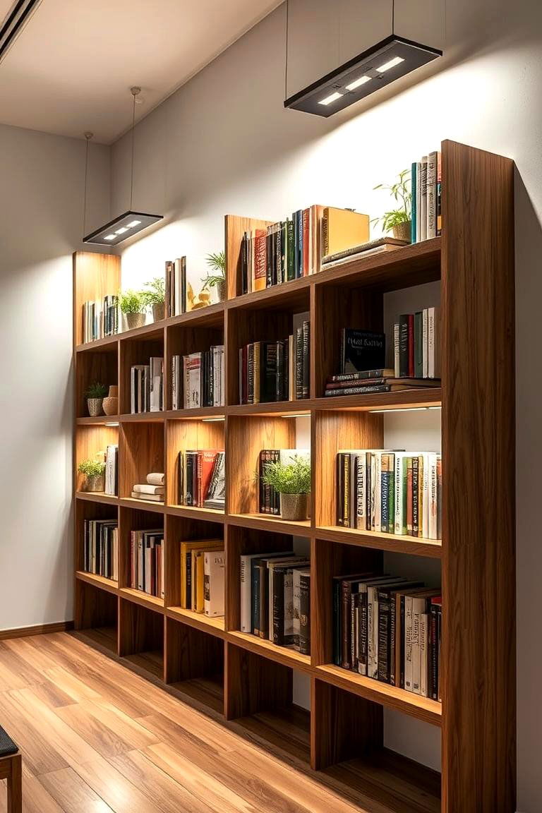 Solar Powered Shelf Illumination - 24 Bookshelf Lighting Ideas