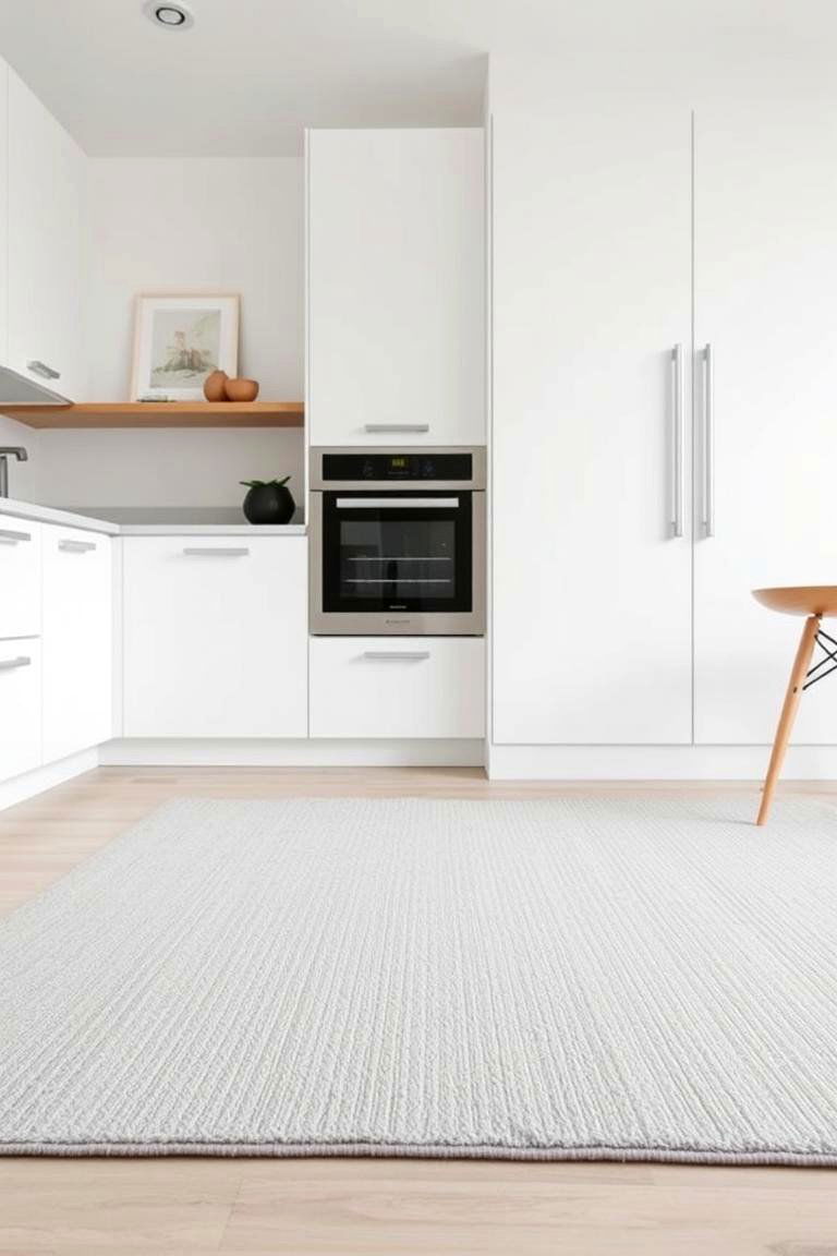 Solid Color Rug with Texture - 24 Kitchen Rug Ideas