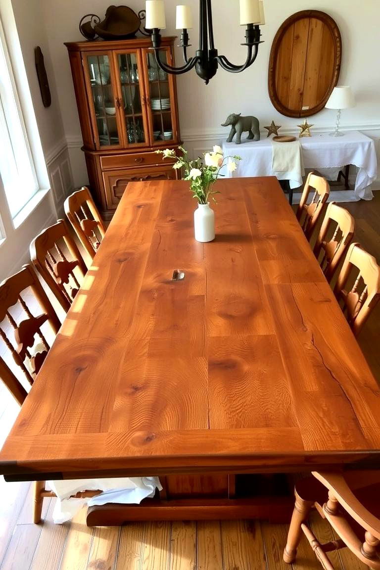 Solid Wood Dining Table as the Heartpiece - 24 Rustic Dining Room Ideas
