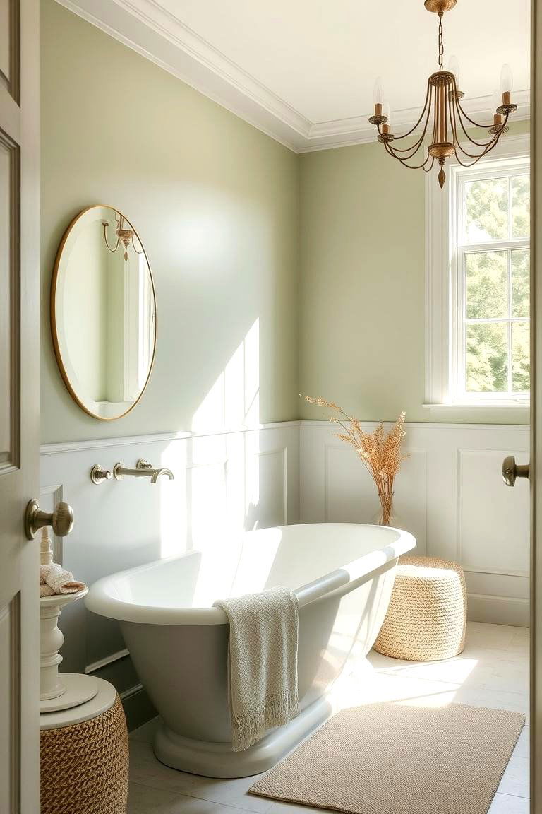 Soothing Color Palette - 24 Sage Green and Cream Bathroom Ideas