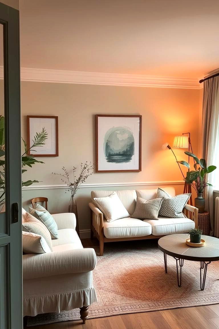 Soothing Pastels Mint and Peach - 24 Bedroom Painting Ideas With Two Colors