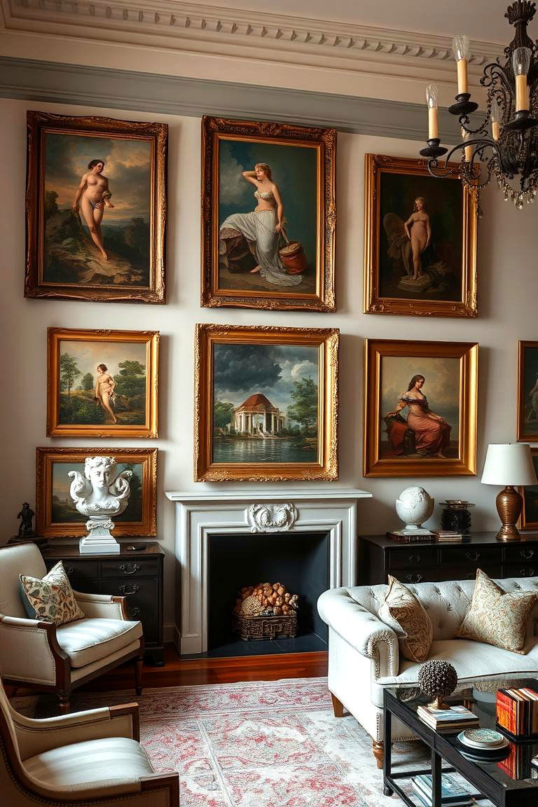 Sophisticated Artwork Displays - 24 Royal Living Room Design Ideas