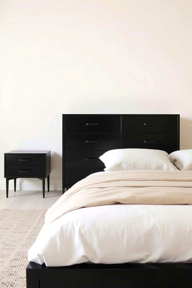 Sophisticated Black Furniture - 24 Cream and Black Bedroom Ideas