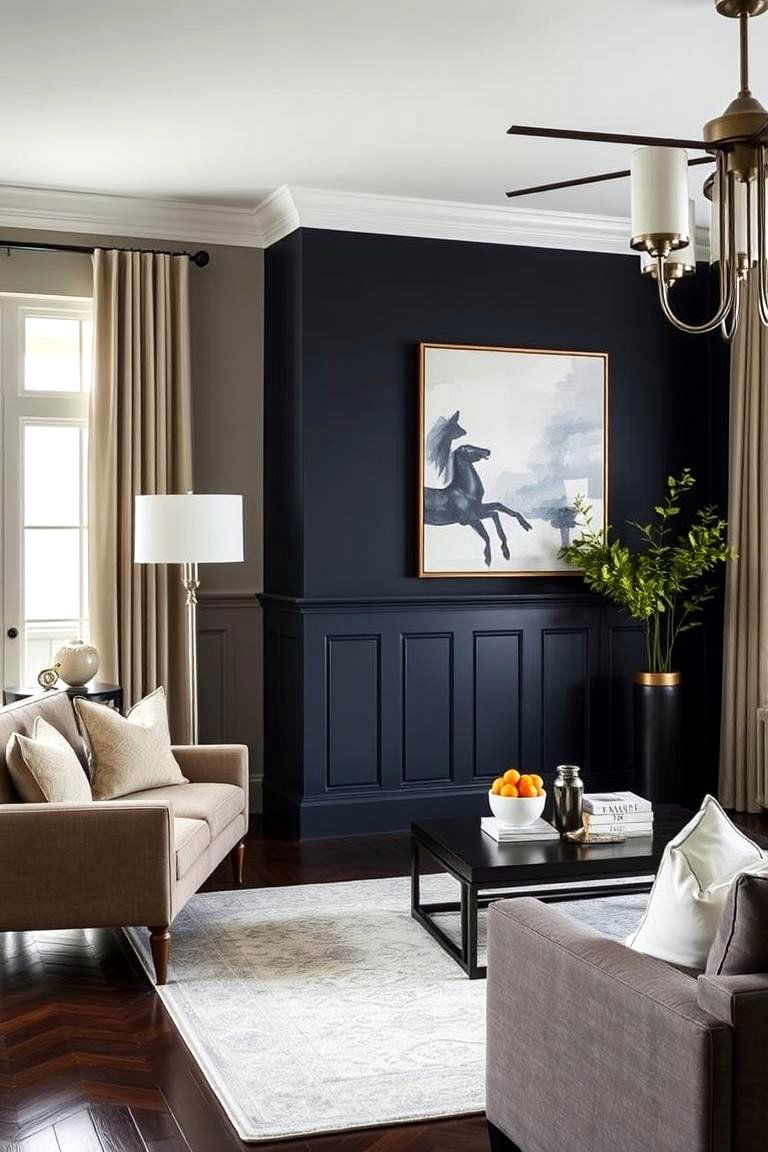 Sophisticated Board and Batten - 24 Living Room Accent Wall Ideas