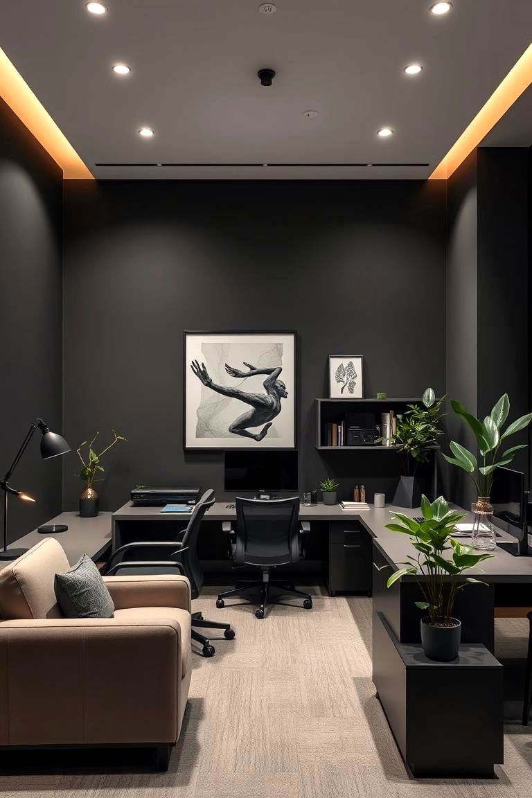 Sophisticated Charcoal Gray - 24 Home Office Paint Colors