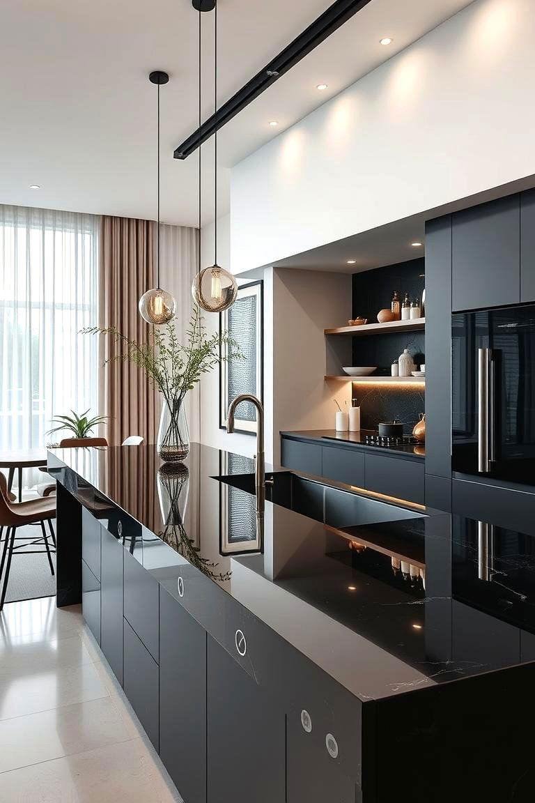 Sophisticated Countertop Trends - 24 Black Kitchen Countertops