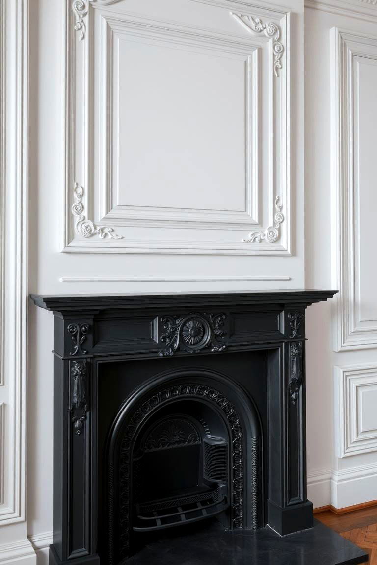 Sophisticated Detailing - 24 Black and White Fireplace Ideas