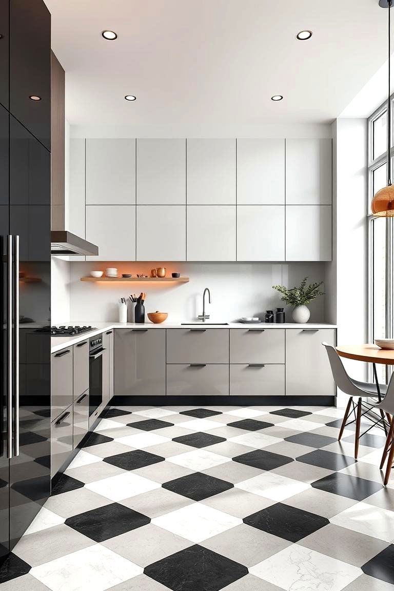 Sophisticated Geometric Patterns - 24 Kitchens With Checkered Floors