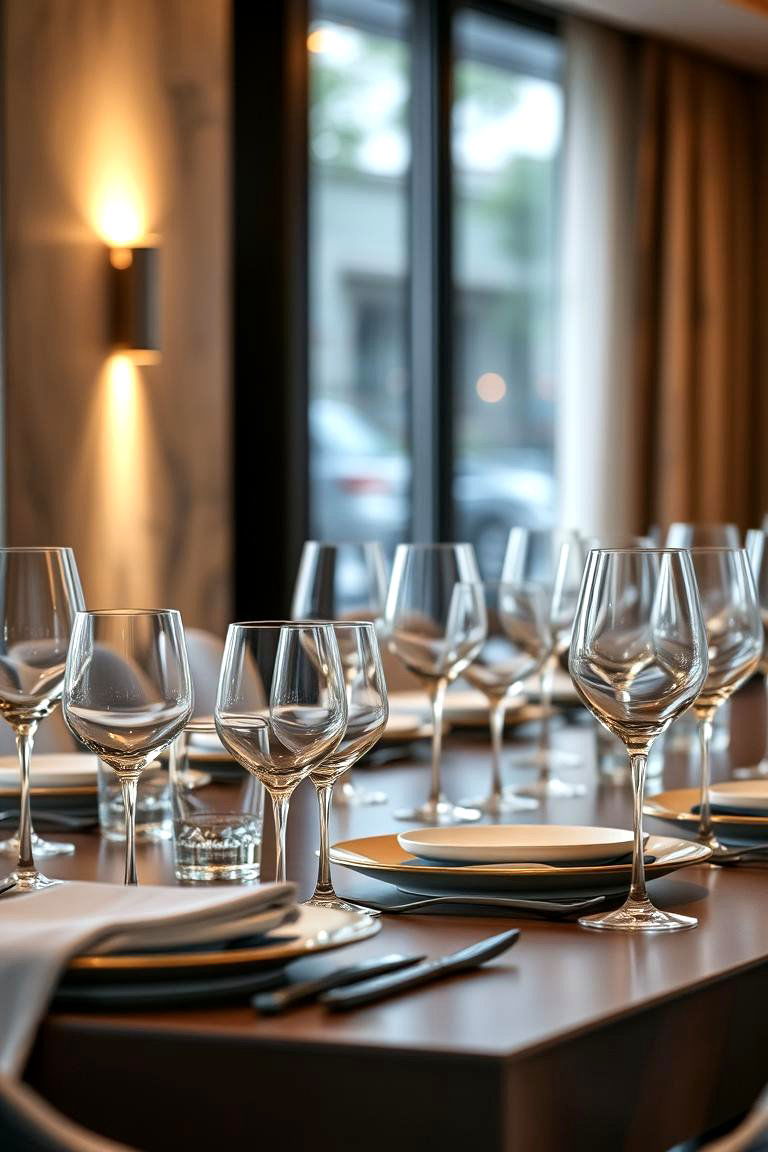 Sophisticated Glassware Collection - 24 Glam Dining Room Ideas