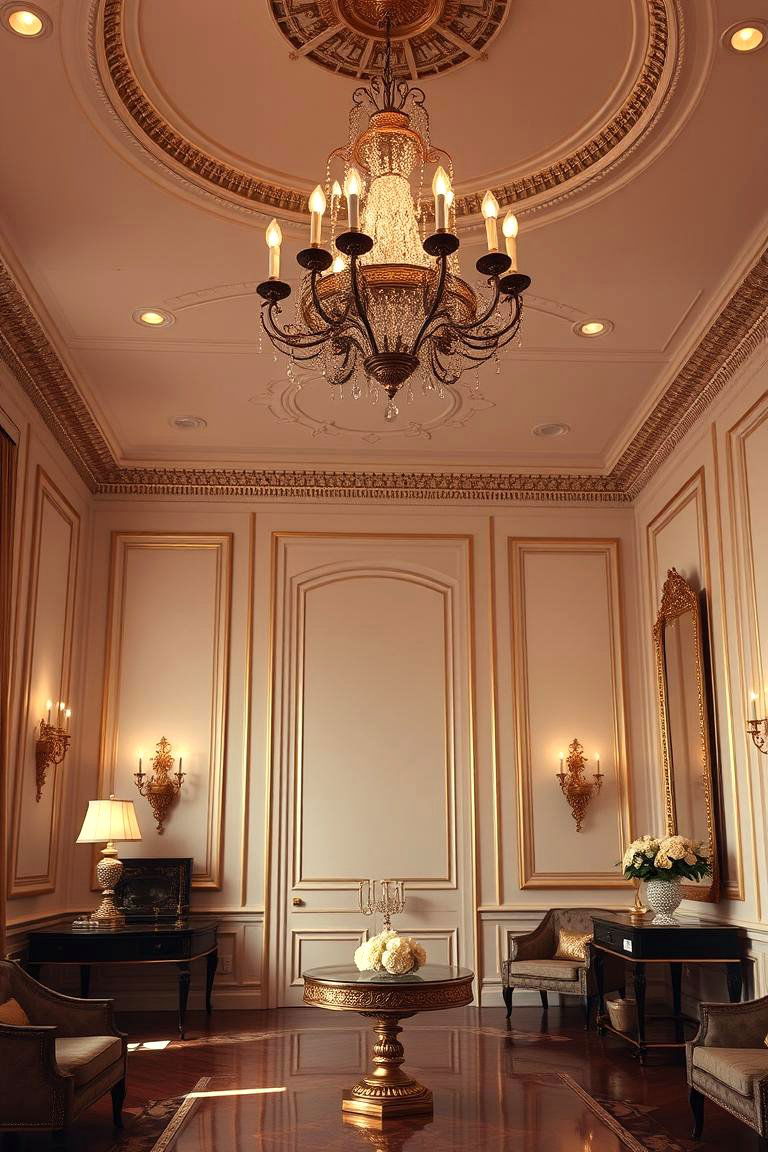 Sophisticated Gold Accents - 24 Preppy Living Room Ideas