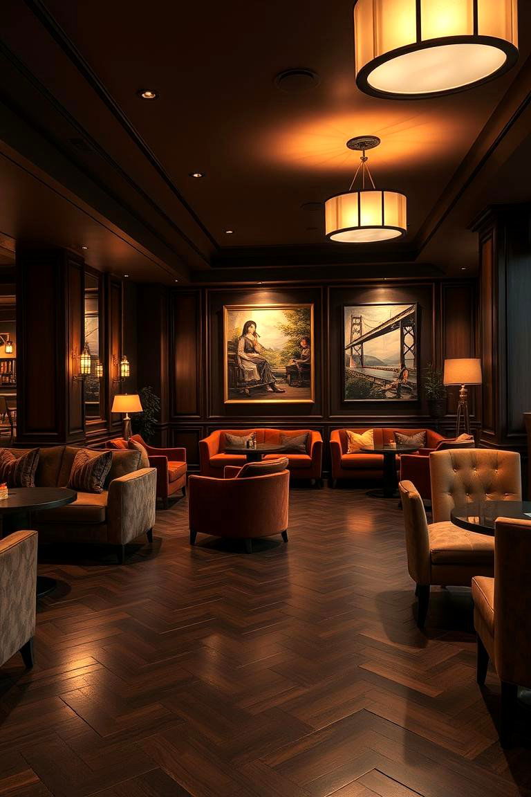 Sophisticated Lounge with Earthy Tones - 24 Dark Brown Floor Living Room Ideas