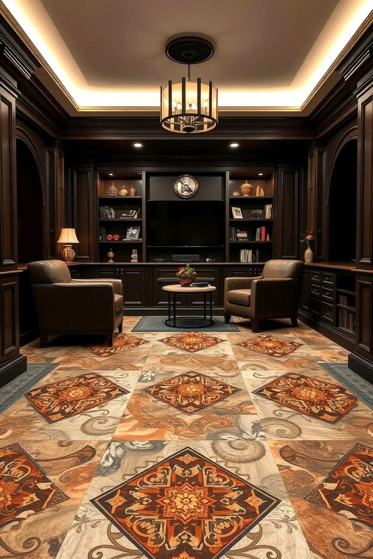 Sophisticated Luxury Vinyl Tile - 24 Man Cave Flooring Ideas